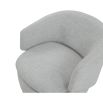 Curved back swivel armchair upholstered in grey and black base