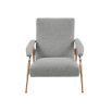 Cosmopolitan grey lounge chair with brass legs