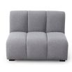 A luxury modular sofa with a beautiful boucle grey upholstery