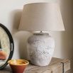 Organic grey terracotta side lamp