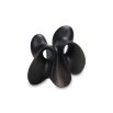 Smooth abstract black sculpture with curved design