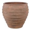 Ribbed terracotta planter