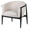 Beige armchair with black outline structure