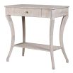 Cream and grey side table with curved legs