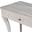 Cream and grey side table with curved legs