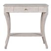 Cream and grey side table with curved legs