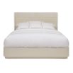 Super king size bed with curved headboard in pearlescent finish