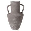 Textured and distressed finish vase with two handles