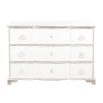 White wash and bleached wood French-style chest of drawers