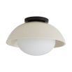 Crackled ceramic shade ceiling light in cream