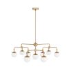 Brass style pipe ceiling light with orb shades