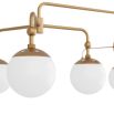 Brass style pipe ceiling light with orb shades