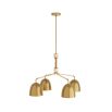 Contemporary brass ceiling light in brass finish and four light shades