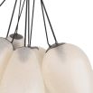 Divine ceiling lamp with bronze frame and balloon style, cream glass light fixtures.