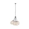 Divine ceiling lamp with bronze frame and balloon style, cream glass light fixtures.