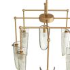 Clear seed-shaped glass, with pipe framework in antique brass iron