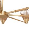 Brass ceiling light with rattan upside cone style shades