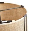 Rattan shade ceiling light with bronze accents