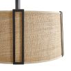 Rattan shade ceiling light with bronze accents