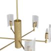 Brass ceiling light with six textured glass shades