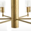 Brass ceiling light with six textured glass shades