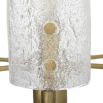 Brass ceiling light with six textured glass shades