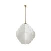 Cloud-like white ceiling light with brass drop