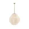 Cloud-like white ceiling light with brass drop