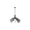 Black, smoke glass floral silhouette chandelier