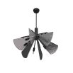 Black, smoke glass floral silhouette chandelier