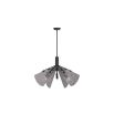 Black, smoke glass floral silhouette chandelier