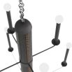 elegant candelabra style black chandelier with small orb lights