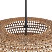 Large rattan light with curvaceous two tier silhouette