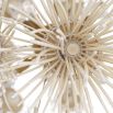 Chandelier with ivory coconut shells hand-formed into delicate dandelion shapes