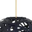 Woven sphere pendant light in black rattan