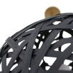 Woven sphere pendant light in black rattan