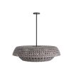 Boho pendant light with grey rattan texture