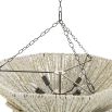 White rattan chandelier with upside cone shape