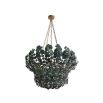 Chandelier with eucalyptus style green embellishments