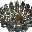 Chandelier with eucalyptus style green embellishments