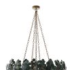 Chandelier with eucalyptus style green embellishments