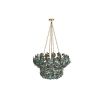 Chandelier with eucalyptus style green embellishments