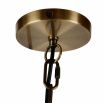 Ceiling light made of cinched natural rattan on brass chain