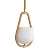 Unique pendant light with upturned shade and rattan wrap detail