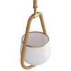 Unique pendant light with upturned shade and rattan wrap detail