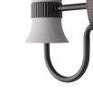 Mid-century blackened iron sconce with ribbed clamp detailing and round backplate