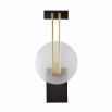 Elegant sconce light with slim brass metalwork and frosted grass