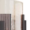 Glamourous wall sconce in textured, frosted glass and dark grey metal