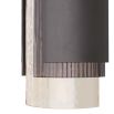 Glamourous wall sconce in textured, frosted glass and dark grey metal