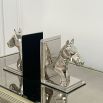 modern sculptural pair of bookends in horse silhoutte